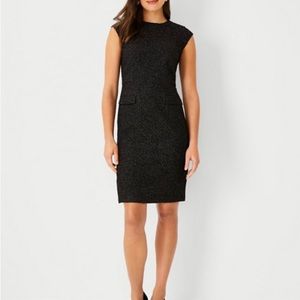 NWT Ann Taylor Black Shimmer Tweed Pocket Dress, size 8